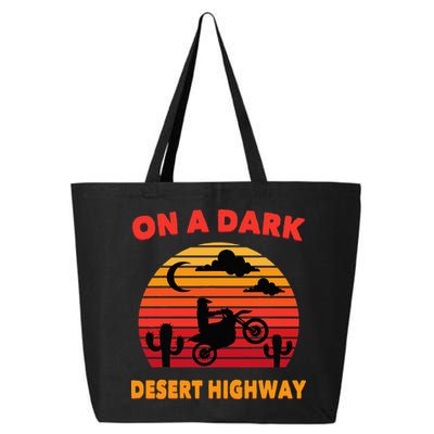 Desert On A Dark Desert Highway Mojave Cactus Retro 25L Jumbo Tote