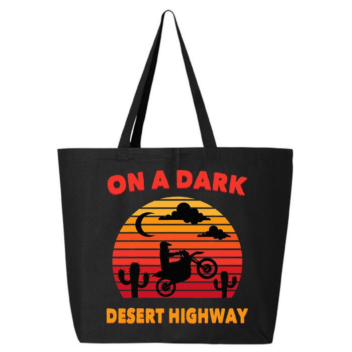 Desert On A Dark Desert Highway Mojave Cactus Retro 25L Jumbo Tote