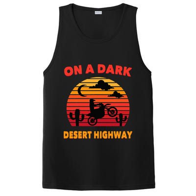 Desert On A Dark Desert Highway Mojave Cactus Retro PosiCharge Competitor Tank