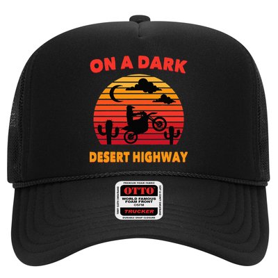 Desert On A Dark Desert Highway Mojave Cactus Retro Trucker Hat