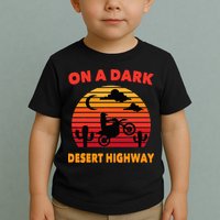 Desert On A Dark Desert Highway Mojave Cactus Retro Toddler T-Shirt