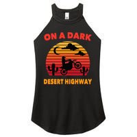 Desert On A Dark Desert Highway Mojave Cactus Retro Women's Perfect Tri Rocker Tank