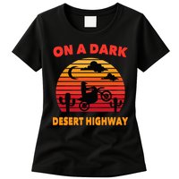 Desert On A Dark Desert Highway Mojave Cactus Retro Womens T-Shirt