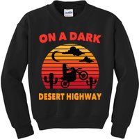 Desert On A Dark Desert Highway Mojave Cactus Retro Kids Sweatshirt