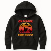 Desert On A Dark Desert Highway Mojave Cactus Retro Kids Hoodie