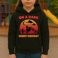 Desert On A Dark Desert Highway Mojave Cactus Retro Kids Hoodie