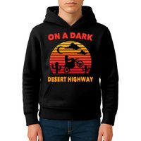 Desert On A Dark Desert Highway Mojave Cactus Retro Kids Hoodie