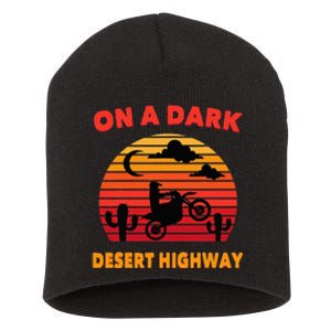 Desert On A Dark Desert Highway Mojave Cactus Retro Short Acrylic Beanie