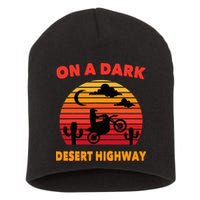 Desert On A Dark Desert Highway Mojave Cactus Retro Short Acrylic Beanie