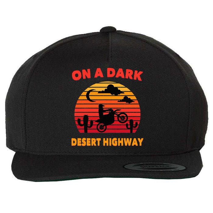 Desert On A Dark Desert Highway Mojave Cactus Retro Wool Snapback Cap