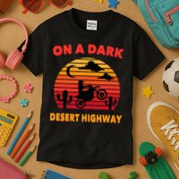 Desert On A Dark Desert Highway Mojave Cactus Retro Kids T-Shirt