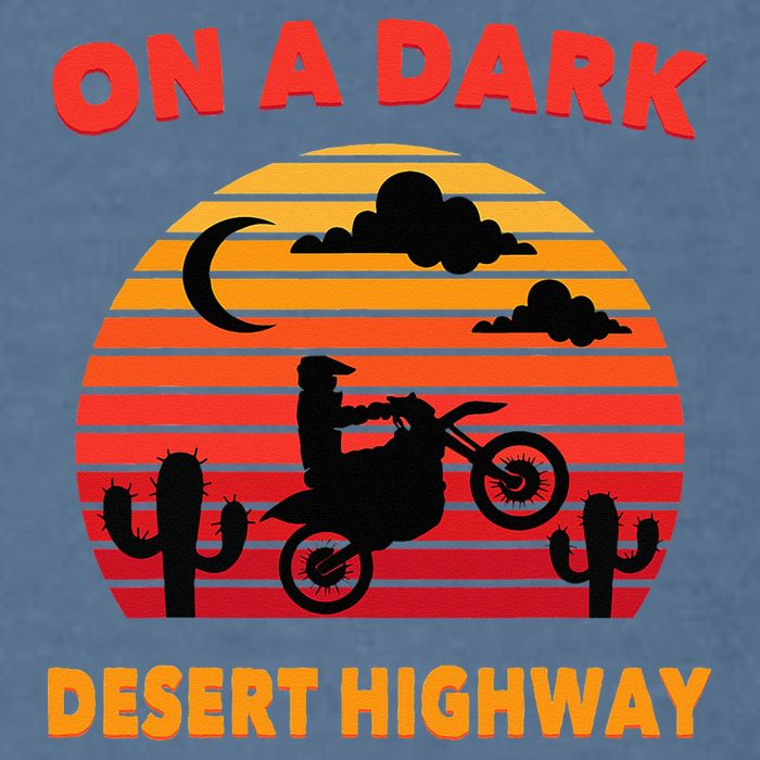 Desert On A Dark Desert Highway Mojave Cactus Retro Garment-Dyed Sweatshirt