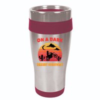 Desert On A Dark Desert Highway Mojave Cactus Retro 16oz Travel Tumbler