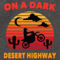 Desert On A Dark Desert Highway Mojave Cactus Retro Vector Backpack