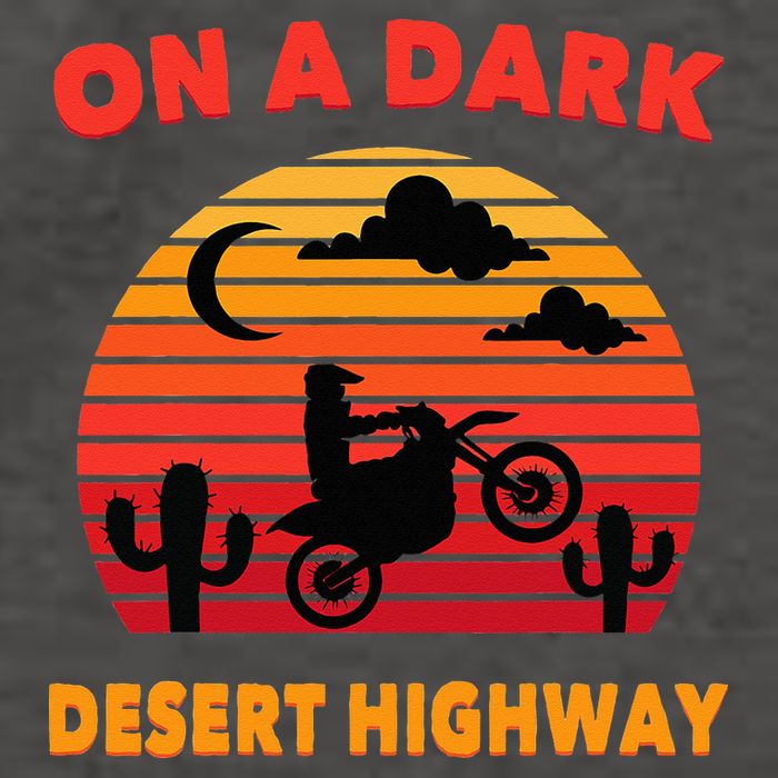 Desert On A Dark Desert Highway Mojave Cactus Retro Vector Backpack