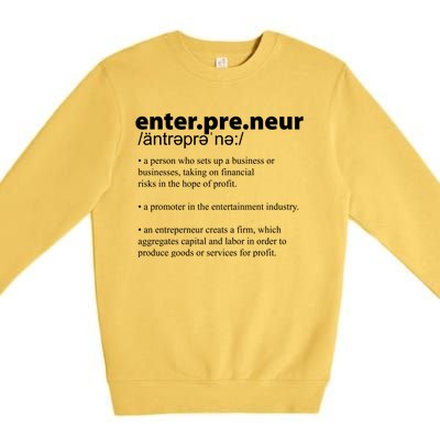 Definition Of An Entrepreneur Premium Crewneck Sweatshirt