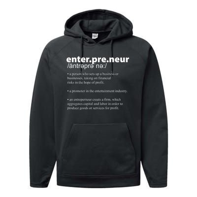 Definition Of An Entrepreneur Performance Fleece Hoodie