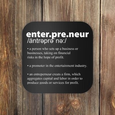 Definition Of An Entrepreneur Coaster