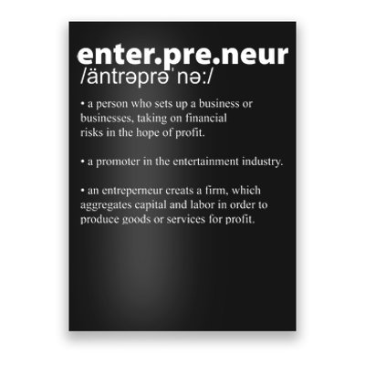 Definition Of An Entrepreneur Poster