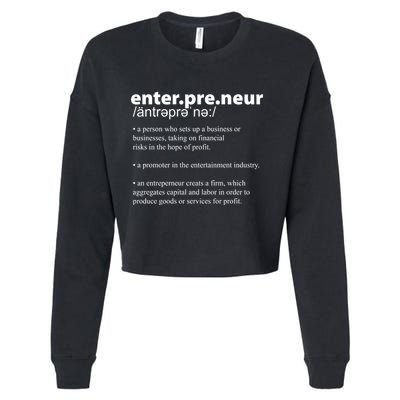 Definition Of An Entrepreneur Cropped Pullover Crew