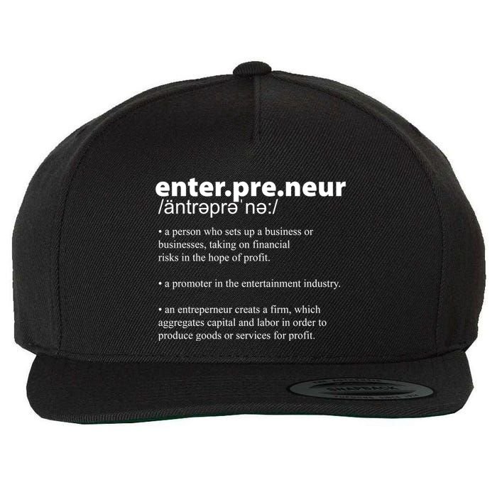 Definition Of An Entrepreneur Wool Snapback Cap