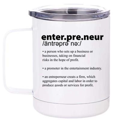 Definition Of An Entrepreneur 12 oz Stainless Steel Tumbler Cup