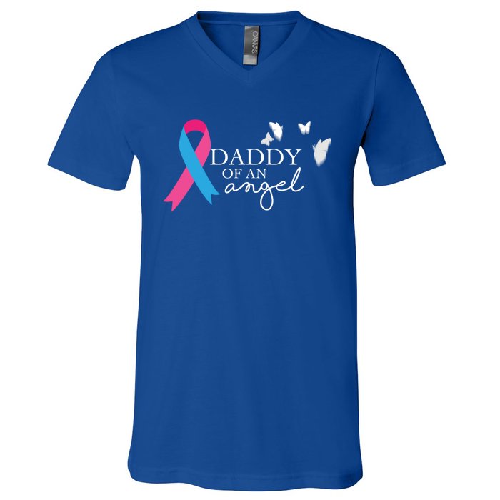 Daddy Of An Angel Gift National Pregnancy And Infant Loss V-Neck T-Shirt