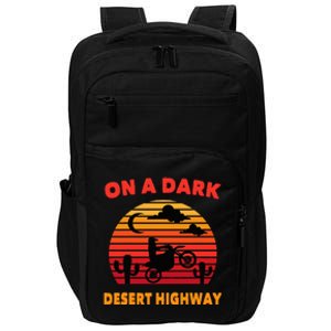 Desert On A Dark Desert Highway Mojave Cactus Retro Impact Tech Backpack