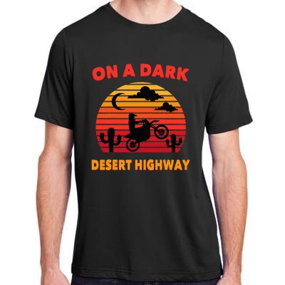 Desert On A Dark Desert Highway Mojave Cactus Retro Adult ChromaSoft Performance T-Shirt