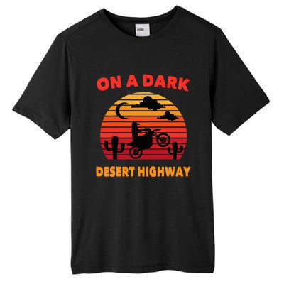 Desert On A Dark Desert Highway Mojave Cactus Retro Tall Fusion ChromaSoft Performance T-Shirt