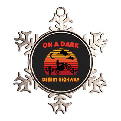 Desert On A Dark Desert Highway Mojave Cactus Retro Metallic Star Ornament