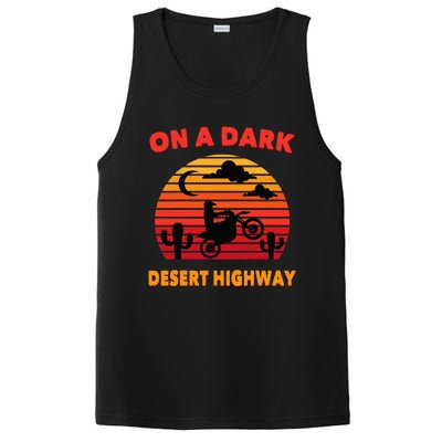 Desert On A Dark Desert Highway Mojave Cactus Retro PosiCharge Competitor Tank