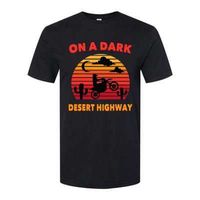 Desert On A Dark Desert Highway Mojave Cactus Retro Softstyle CVC T-Shirt