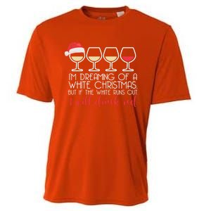 Dreaming Of A White Christmas But ILl Red Wine Meme Gift Cooling Performance Crew T-Shirt