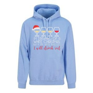 Dreaming Of A White Christmas But ILl Red Wine Meme Gift Unisex Surf Hoodie