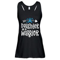 Daughter Of A Warrior Prostate Cancer Blue Ribbon Awareness Ladies Essential Flowy Tank