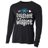 Daughter Of A Warrior Prostate Cancer Blue Ribbon Awareness Cooling Performance Long Sleeve Crew