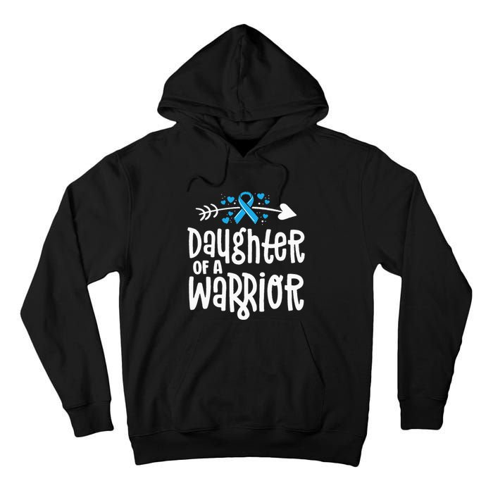 Daughter Of A Warrior Prostate Cancer Blue Ribbon Awareness Tall Hoodie