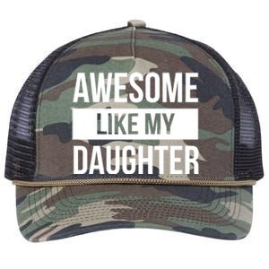 Dad Of Awesome Like My Daughter Fathers Day Dad Funny Gift Retro Rope Trucker Hat Cap