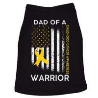 Dad Of A Warrior Childhood Cancer Awareness flag Ribbon Doggie Tank