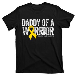 Daddy Of A Warrior Childhood Cancer Dad Ribbon T-Shirt