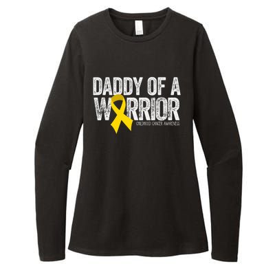 Daddy Of A Warrior Childhood Cancer Dad Ribbon Womens CVC Long Sleeve Shirt