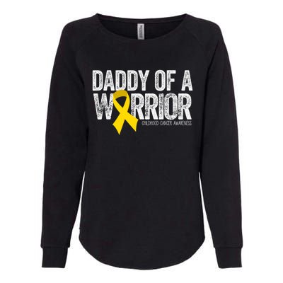 Daddy Of A Warrior Childhood Cancer Dad Ribbon Womens California Wash Sweatshirt