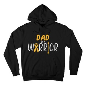 Dad Of A Warrior Childhood Cancer Ribbon Awareness Family Hoodie