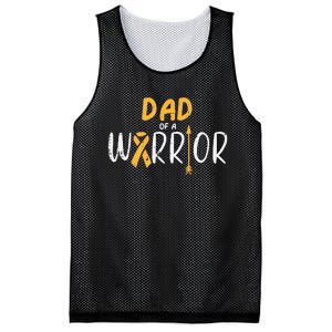 Dad Of A Warrior Childhood Cancer Ribbon Awareness Family Mesh Reversible Basketball Jersey Tank