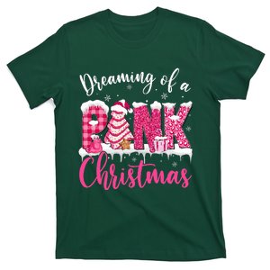 Dreaming Of A Pink Christmas Tree Cakes Xmas Holiday Pajamas T-Shirt