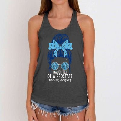 Daughter of a Prostate Cancer Warrior Women's Knotted Racerback Tank