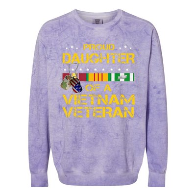 Daughter Of A Vietnam Veteran Im Proud My Dad Colorblast Crewneck Sweatshirt