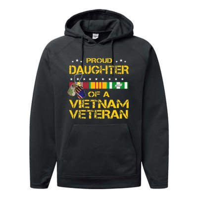 Daughter Of A Vietnam Veteran Im Proud My Dad Performance Fleece Hoodie