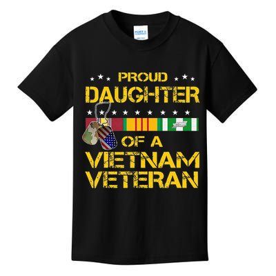 Daughter Of A Vietnam Veteran Im Proud My Dad Kids T-Shirt